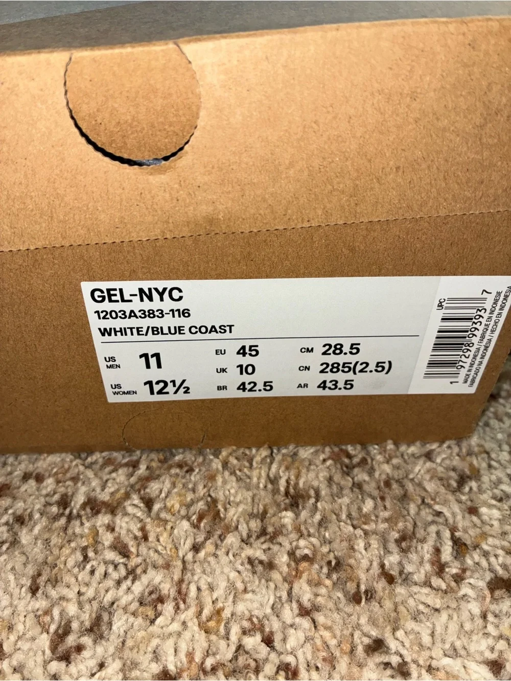 ASICS NYC-Gel Sneakers in White, Light Blue & Cream